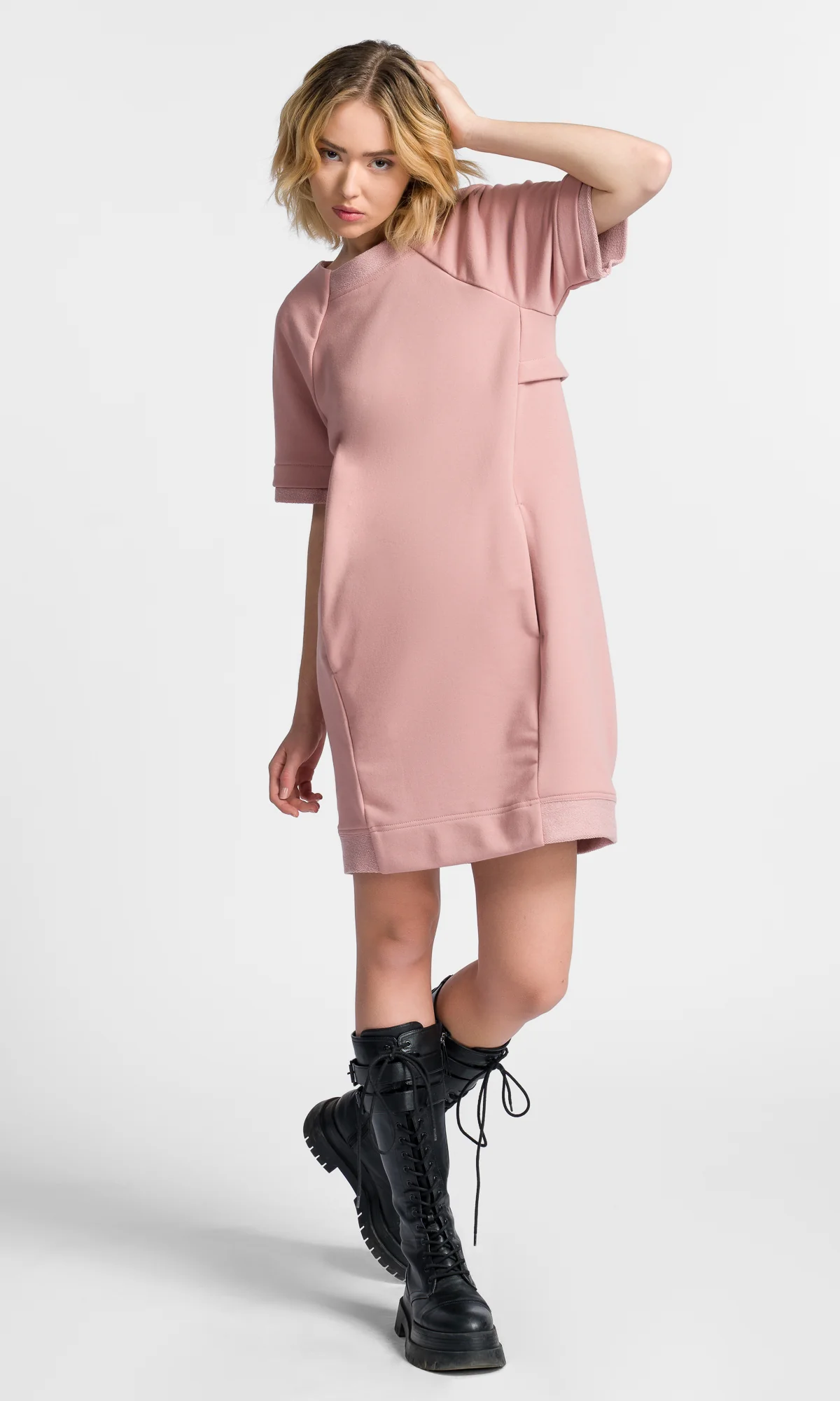Short Sleeved Sweatshirt Dress - Image 3