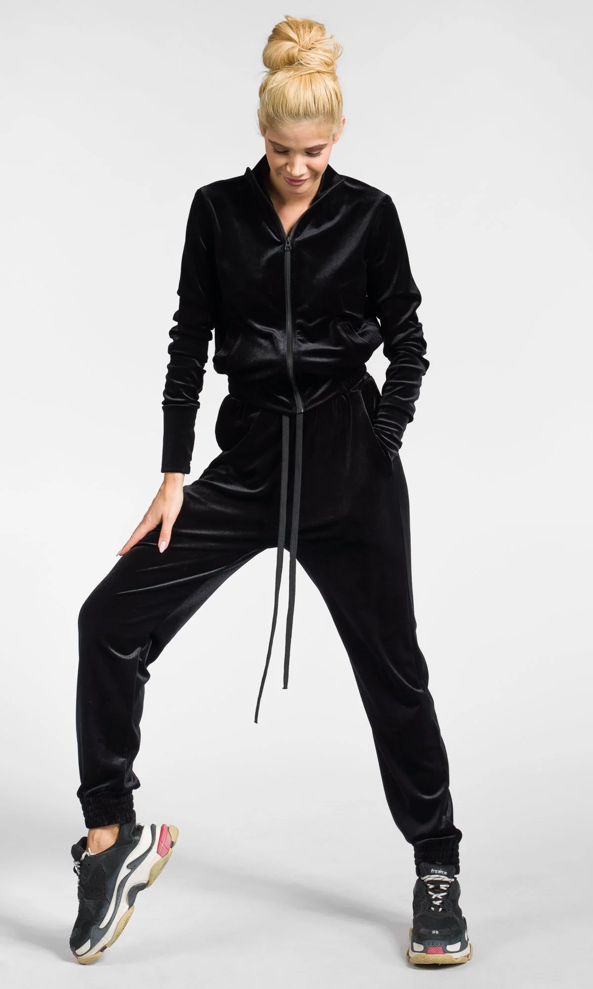 Short Zipper Velvet Sweatshirt - Image 14