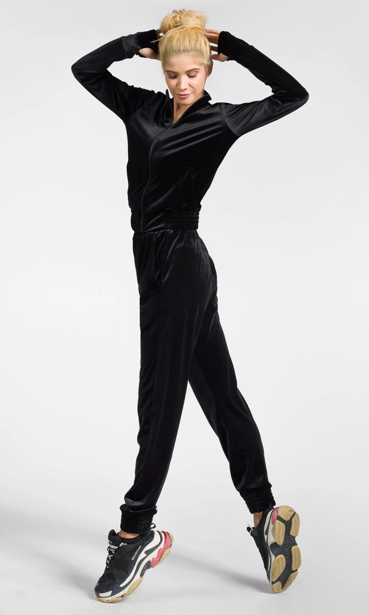 Short Zipper Velvet Sweatshirt - Image 9
