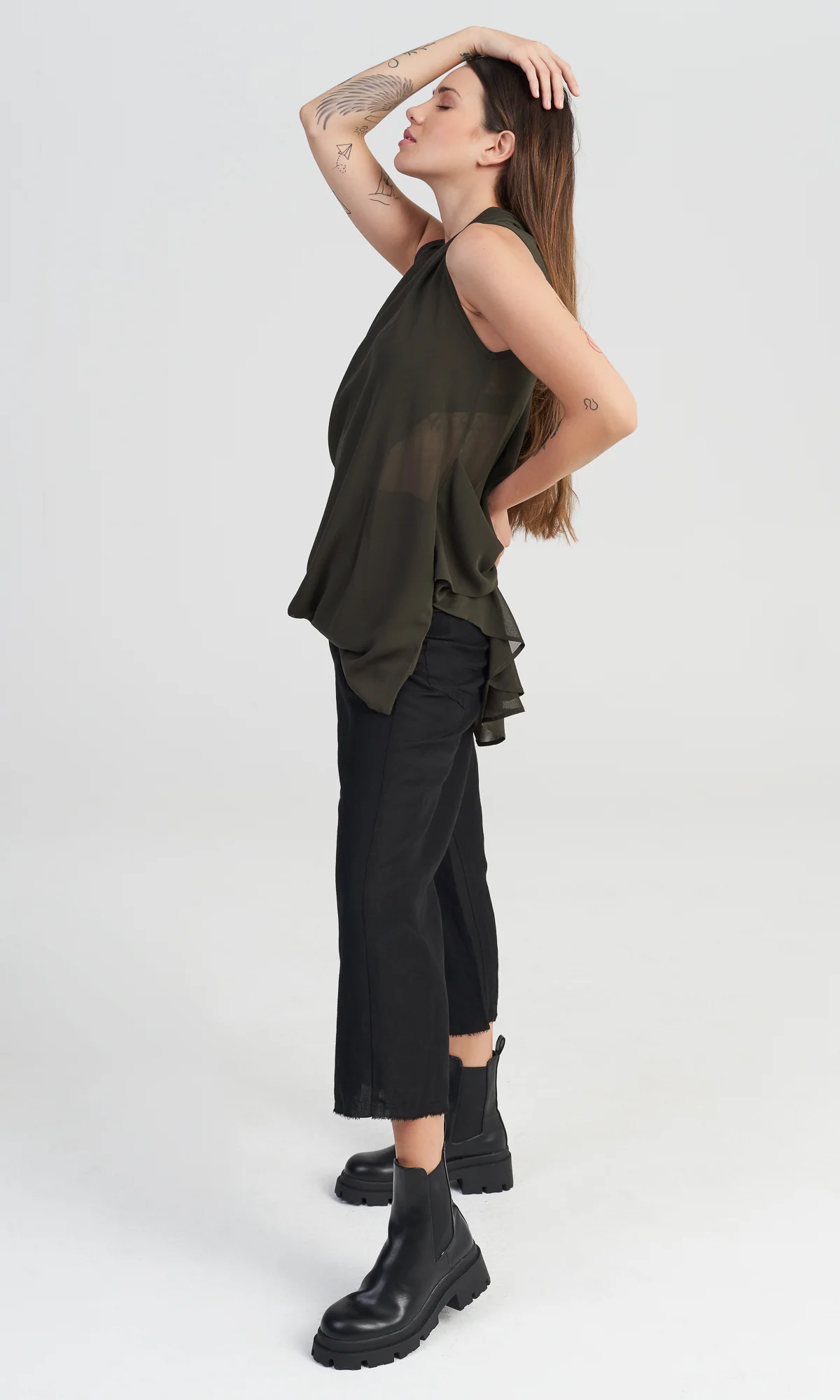 Sleeveless Top with Draped Back - Image 4