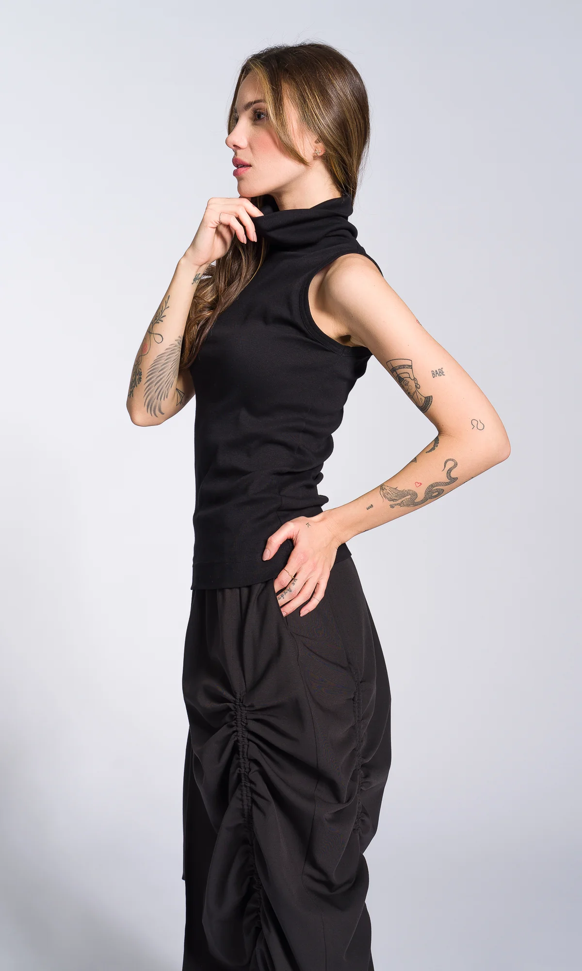 Sleeveless Turtleneck Top