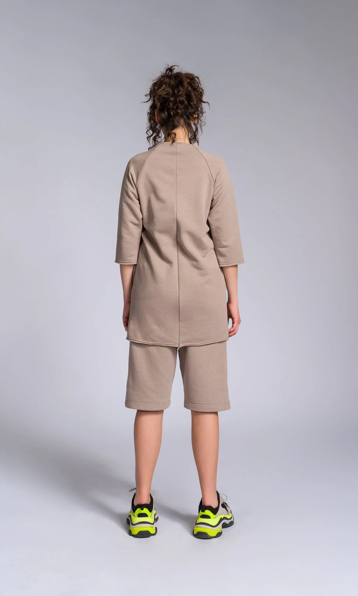 Straight Tunic Sweatshirt with Zipper Slits - Image 4