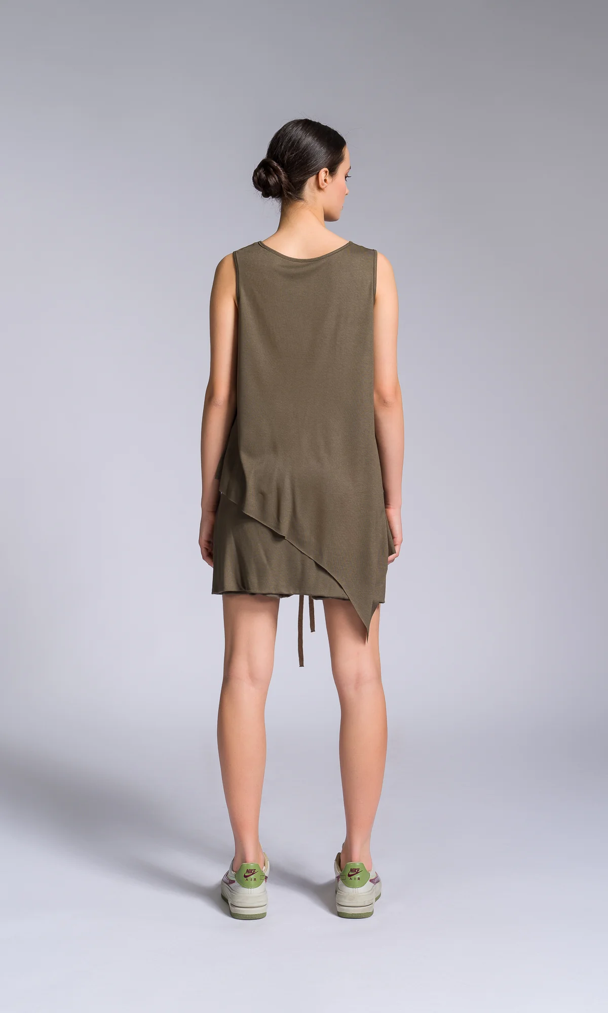 Two-piece Set of Asymmetric Tank Top and Shorts with Skirt Overlay - Image 8