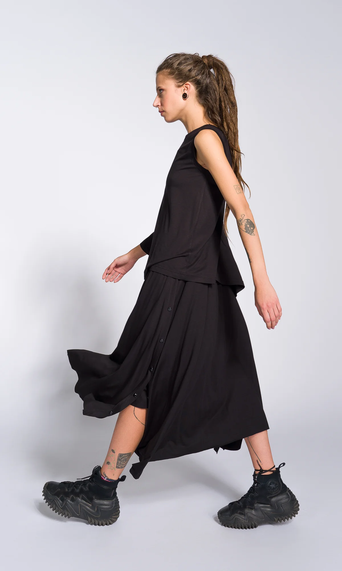 Two-piece Set of Cape Pants and One Sleeve Top - Image 5