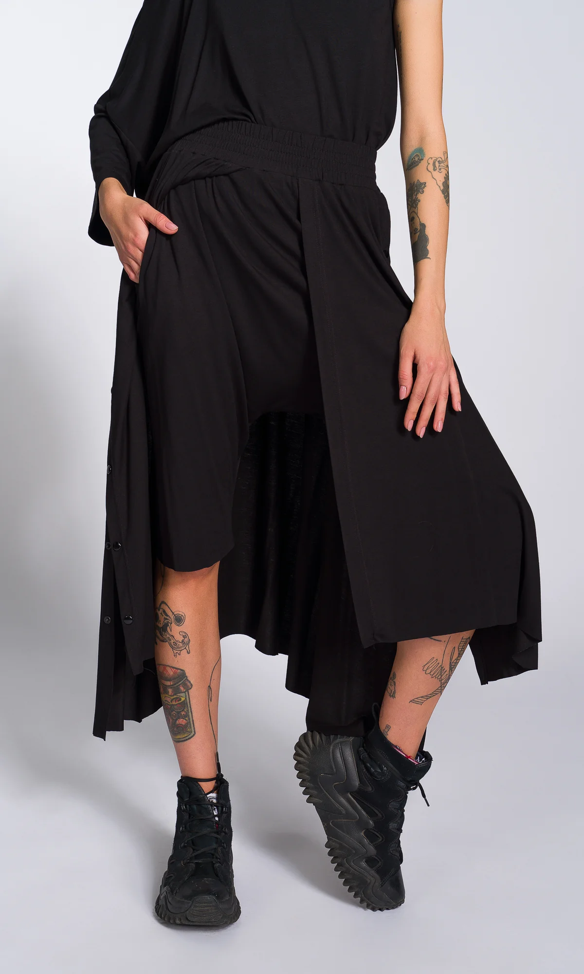 Two-piece Set of Cape Pants and One Sleeve Top - Image 8