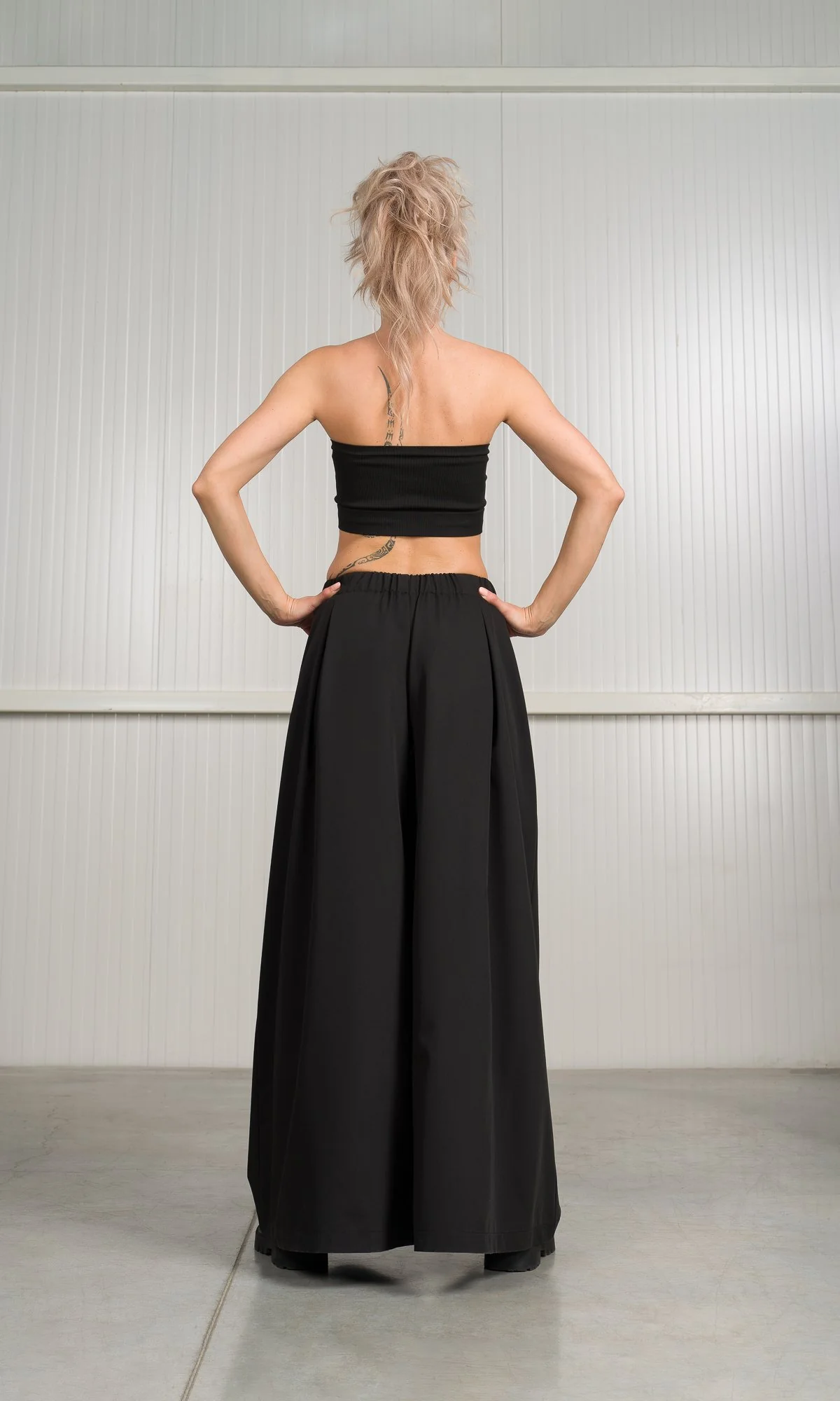 Two-piece Set of Off-Shoulder Blouse and Skirt Pants - Image 5