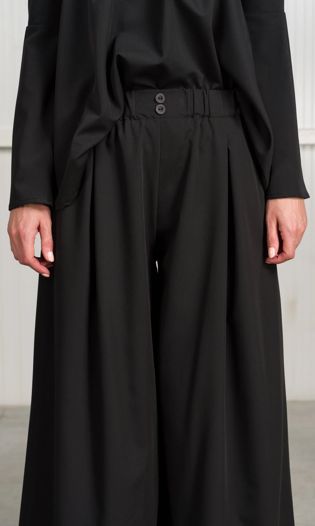 Two-piece Set of Off-Shoulder Blouse and Skirt Pants - Image 6