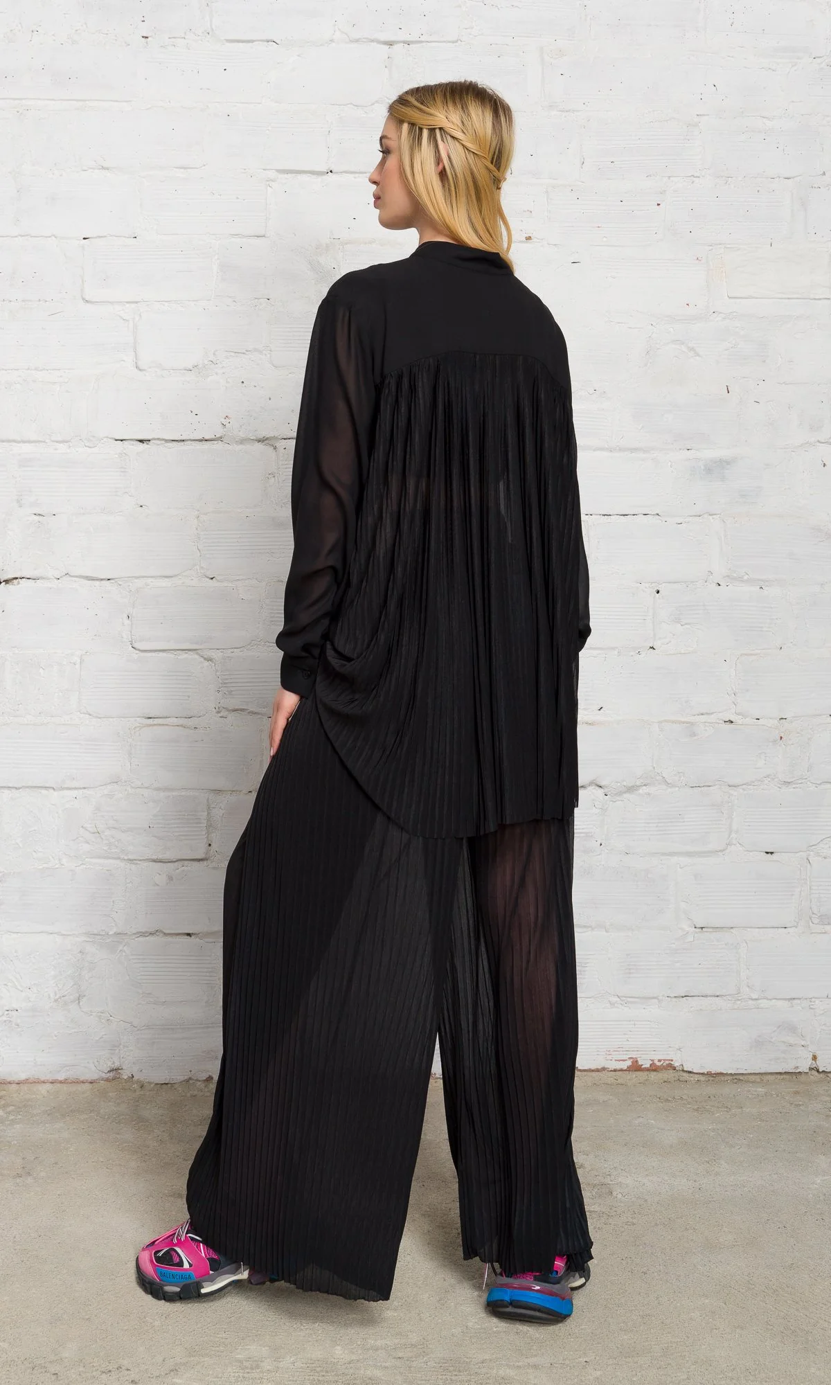 Two-piece Set of Sheer Pleated Pants - Image 2