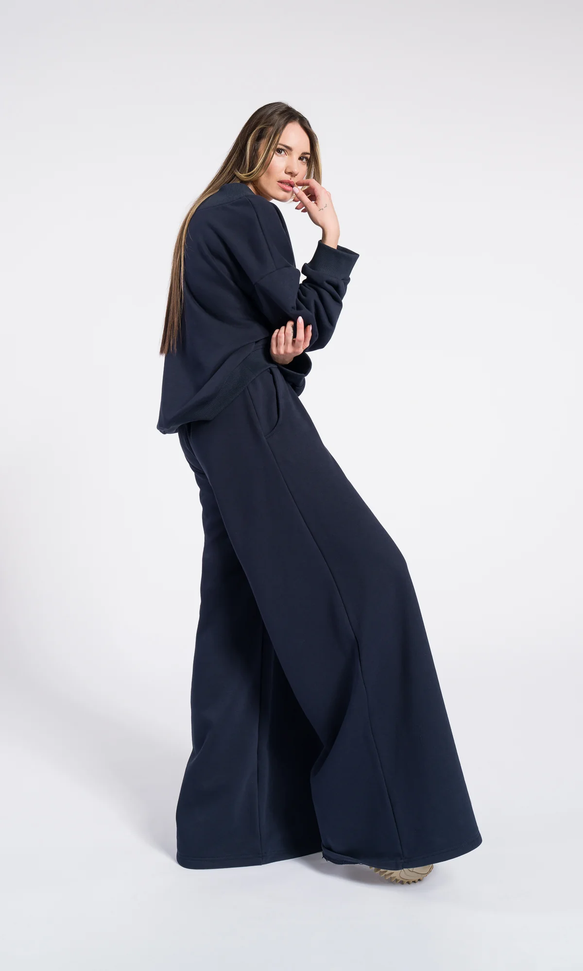 V Neck Cotton Sweatshirt / Sexy loose off shoulder top - Image 10