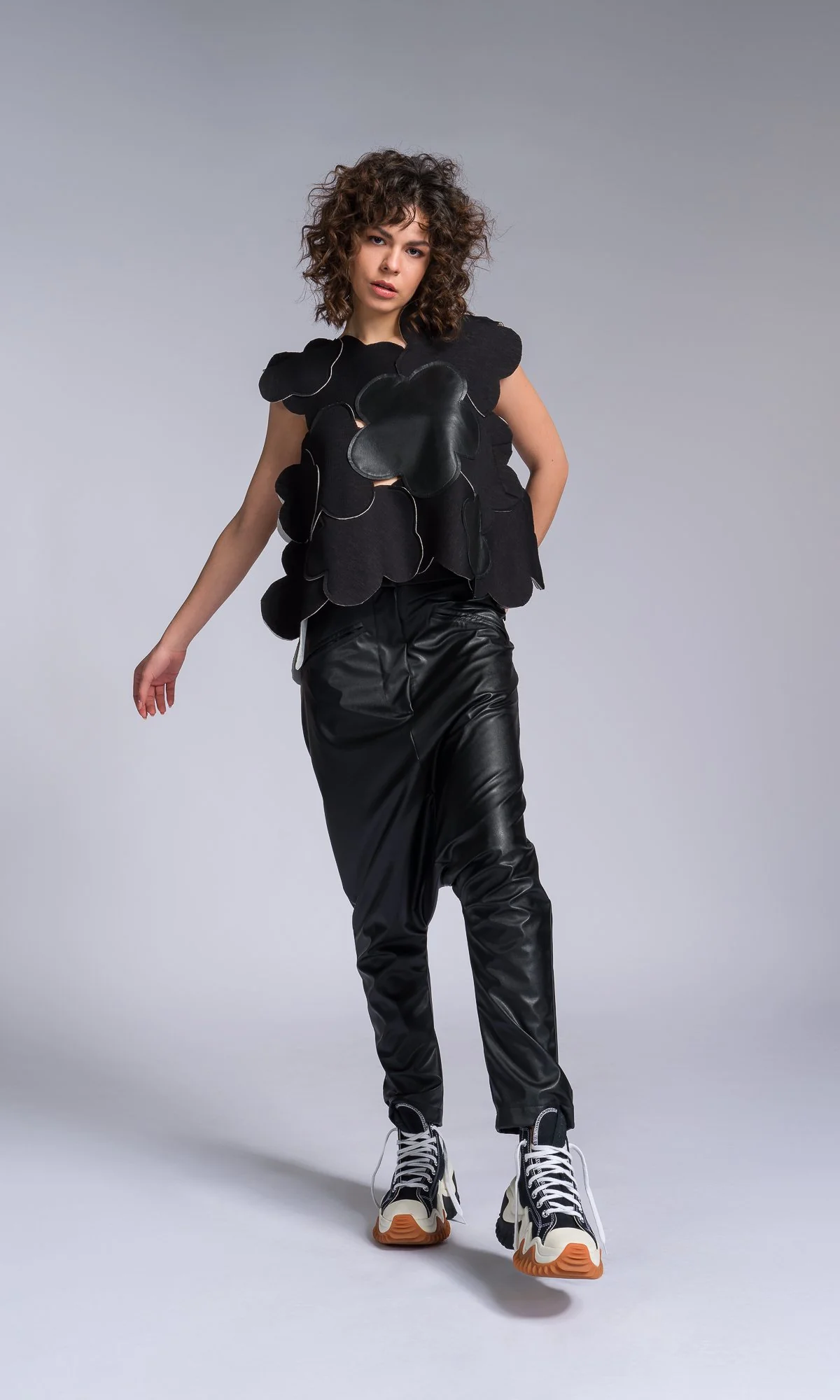 Vegan Leather Pants with Deep Drop Crotch - Image 6