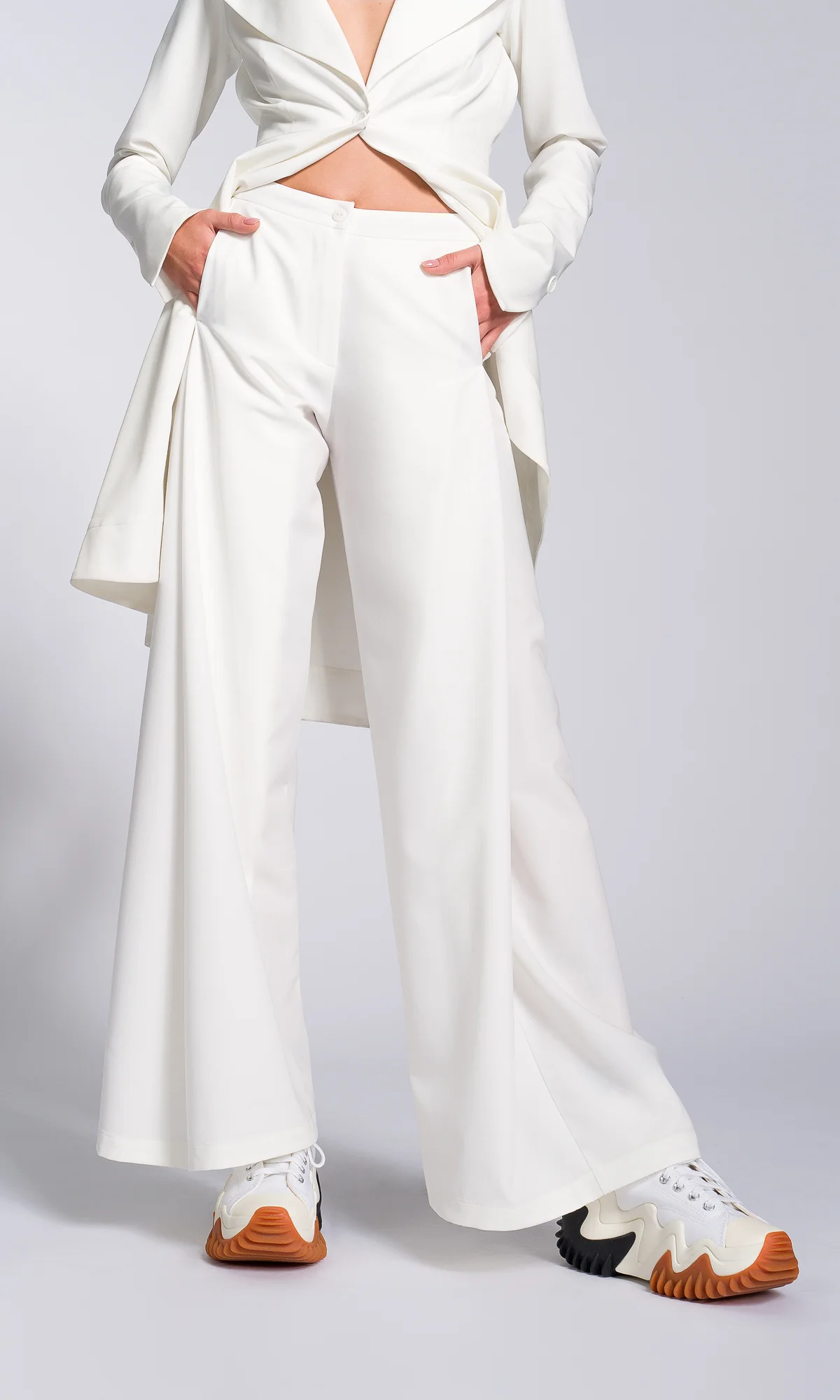 Wide Leg Pants with Folded Sides - Image 4