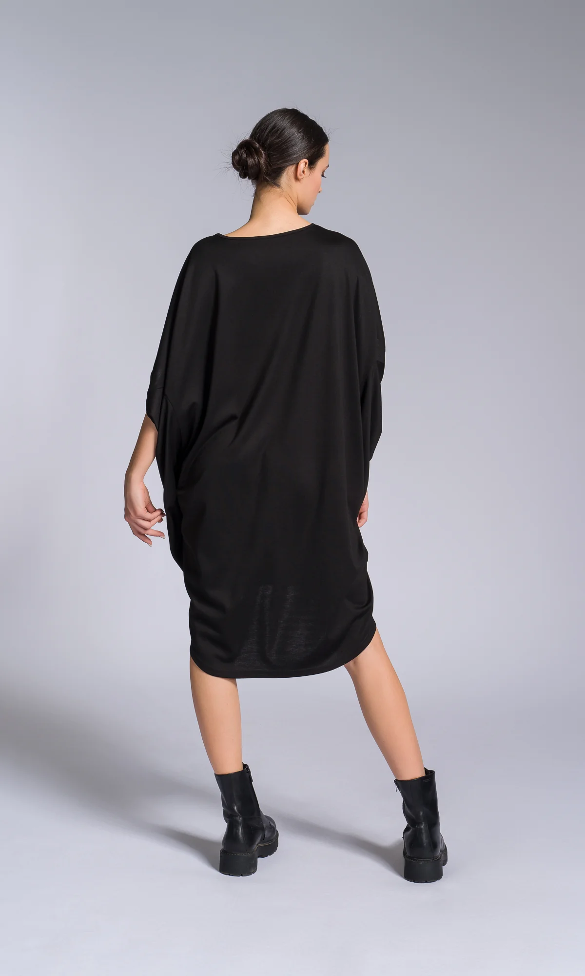 Wide Tucks Asymmetric Dress - Image 4