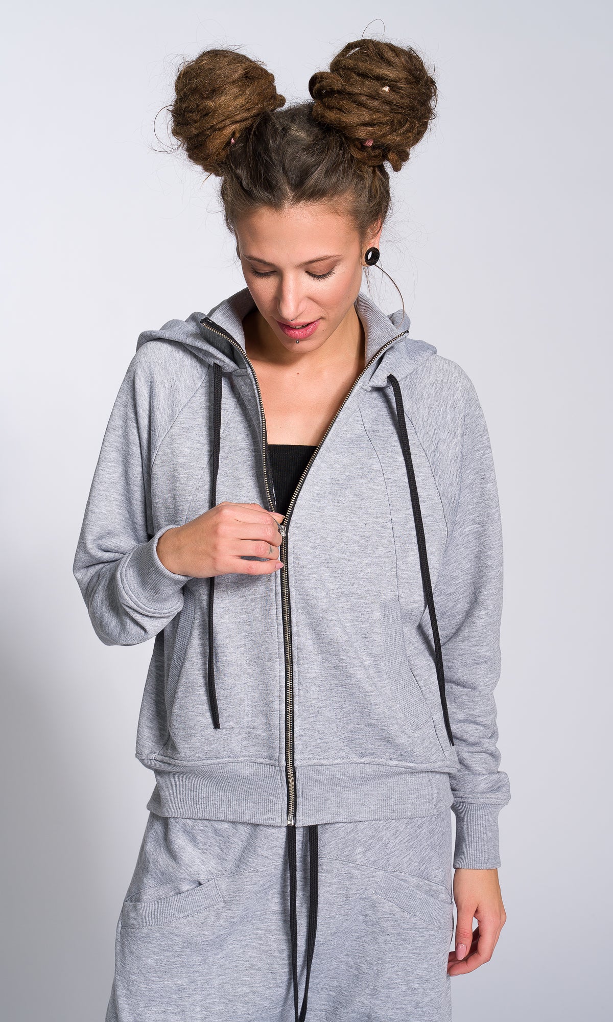 Zip-up Hooded Sweatshirt - Image 2